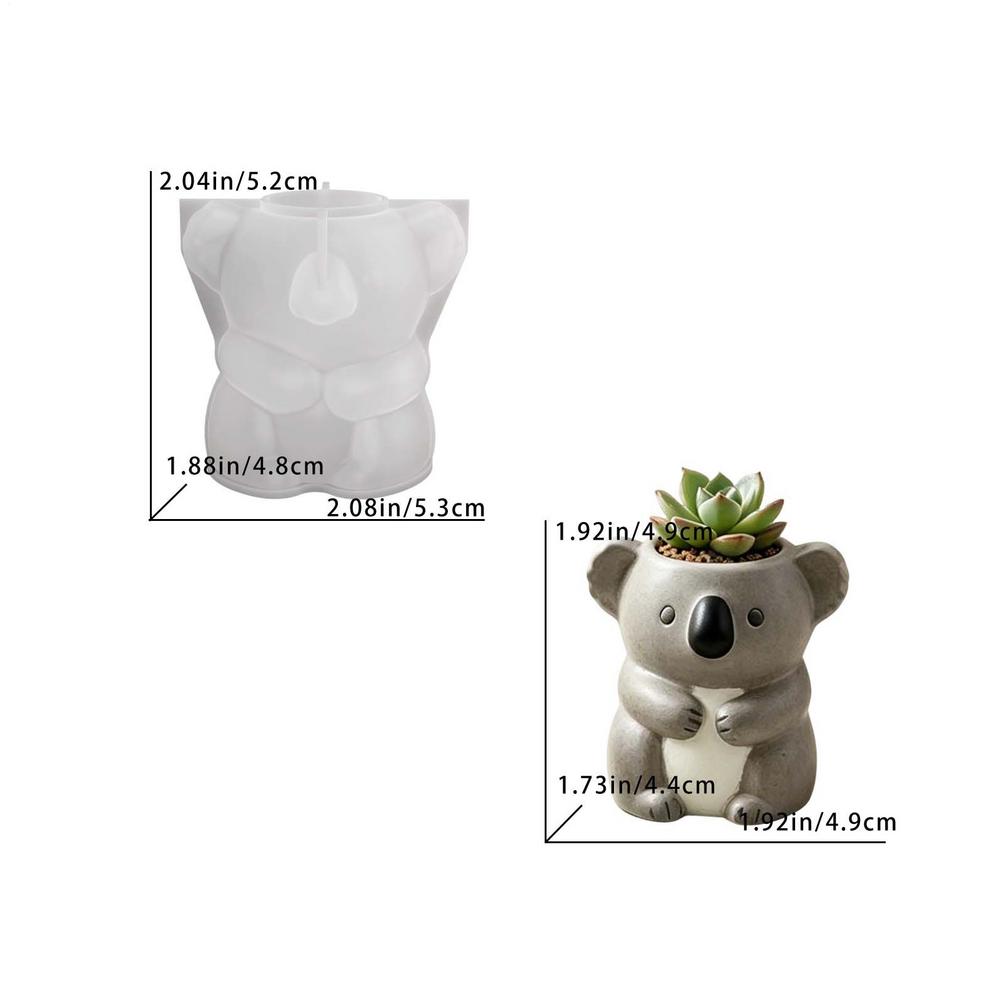 Koala Silicone Mold Funny Epoxy Resin Molds Koala Easy Release Cute Craft Supplies For Wax Plaster Concrete Planter DIY Crafts