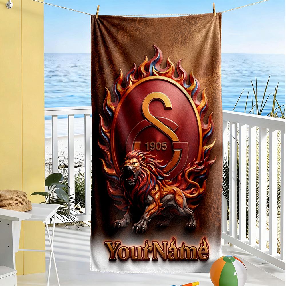 Galatasaray Personalized Name Beach Towel Super Soft Absorbent