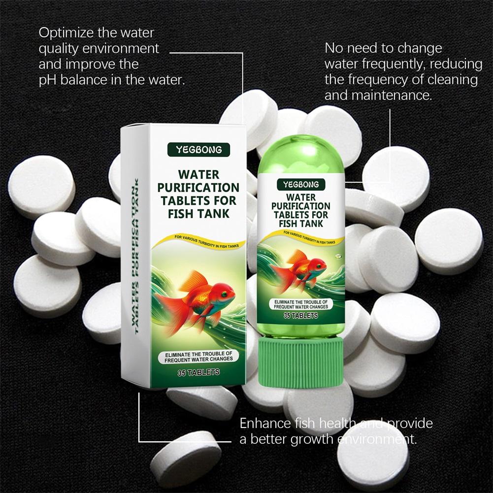 Fish Tank Water Clarifier Tablets,Fast-Acting Fish Tank Cleaning Solution,Aquarium Water Clarifier For Fish Tanks
