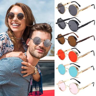 Vintage Metal Frame Retro Eyewear Gothic Sun Glasses Steampunk Sunglasses Uv400 Protection