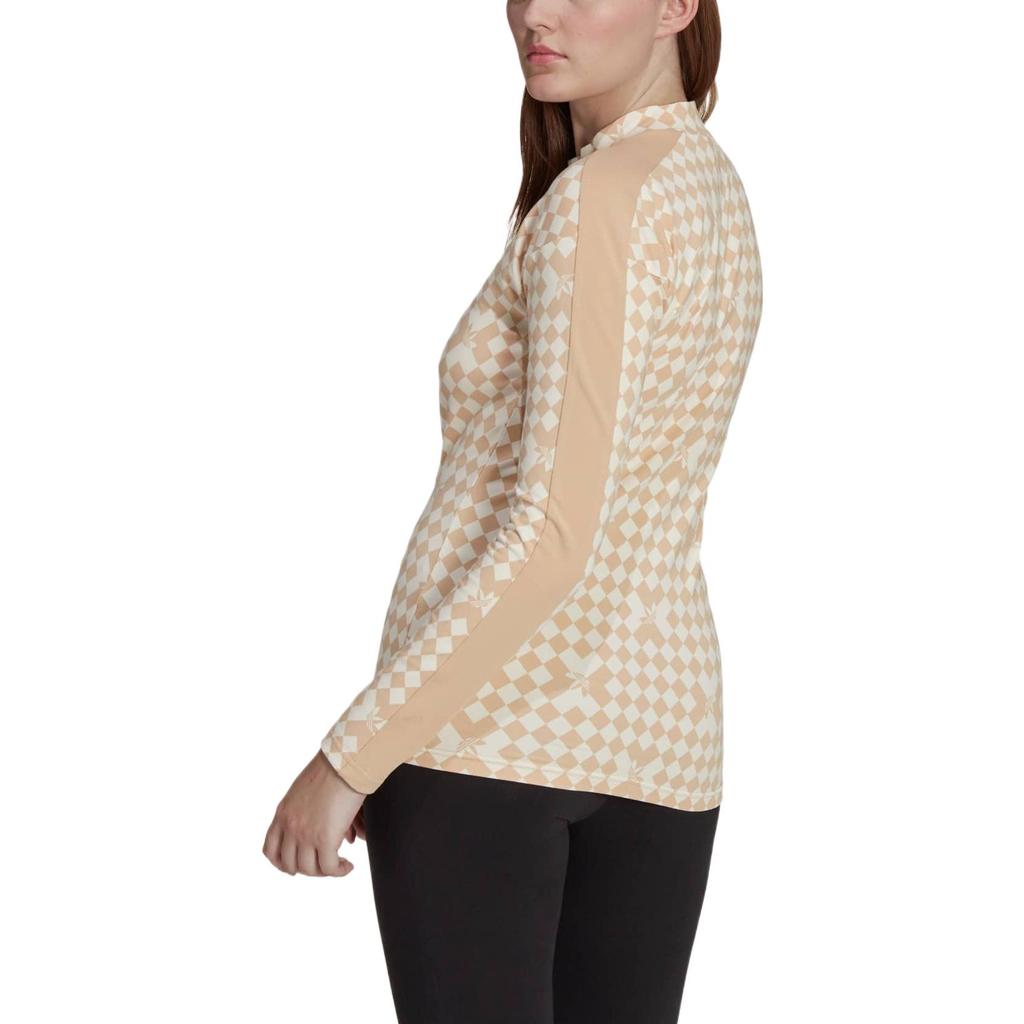 adidas Originals Pullover mit Rundhalsausschnitt Langarm-T-Shirt mit gesticktem Logo Damen Oberteile Gelb Weiß IA3915