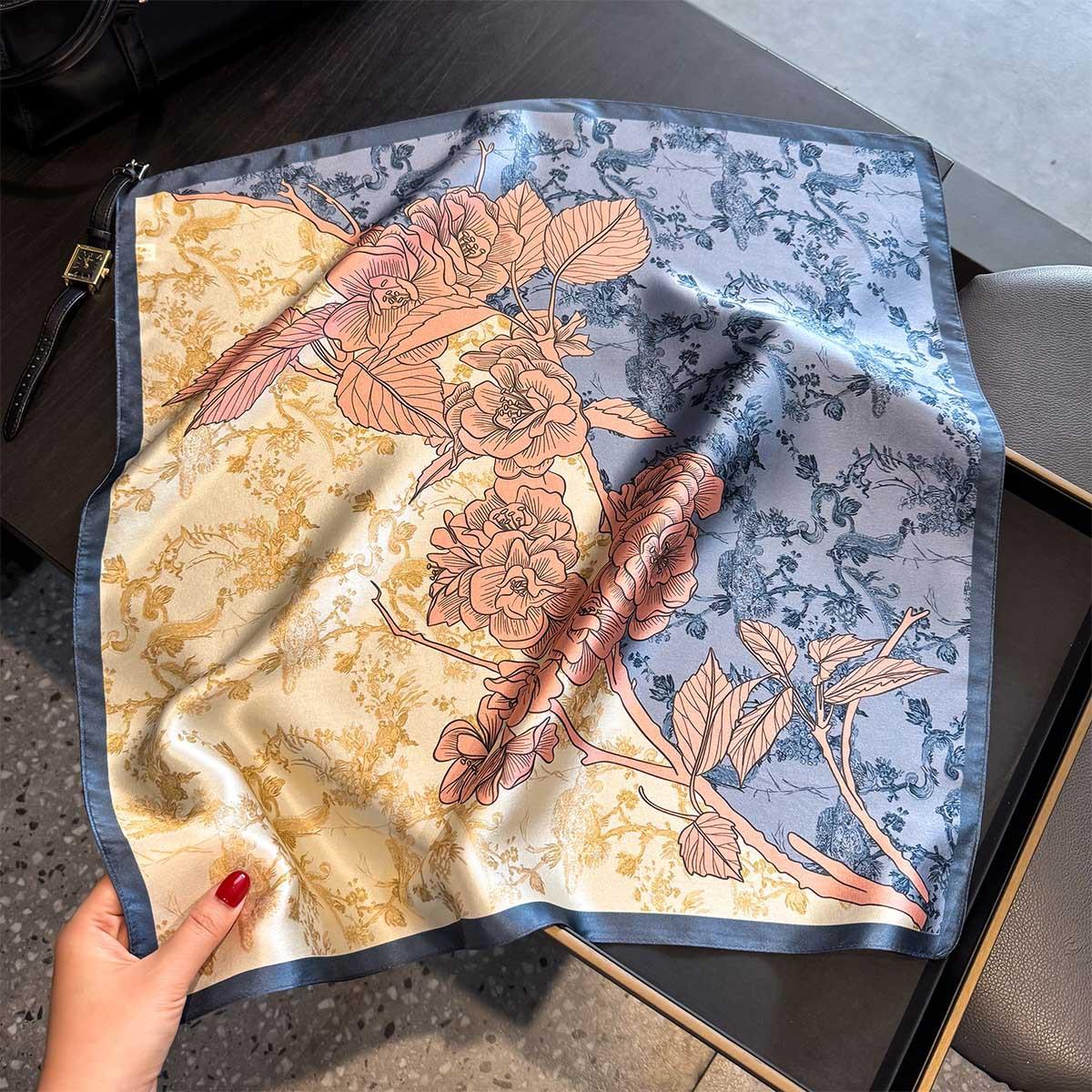 

100% Натуральный Шелковый Шарф Женские Шали Палантины для Дам Шарфы Фуляр Пашмина Косынка Женский Хиджаб Бандана Модный шарф Real Silk 53x53cm