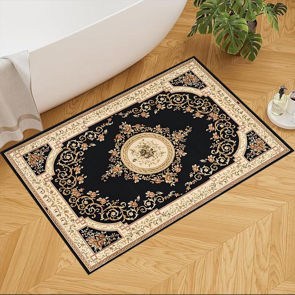 Elegant Floral Pattern Design Non-Slip Home Carpet Design for Office Decor Living Room Gift