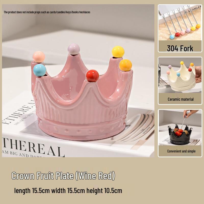 Crown Ceramic Fruit & Snack Plate with Fork