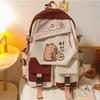 Capybara Cartoon Cute Capybara Youth Large Capacity Backpack Versatile School Bag