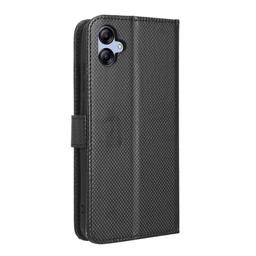 For Samsung Galaxy A04e 4G/F04 4G/M04 4G Magnetic Clasp Protective Phone Cover Diamond Texture PU Leather Foldable Stand Flip Wallet Phone Case