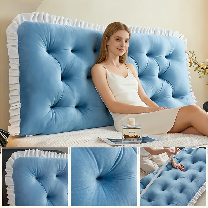 Luxurious Bedroom Crystal Velvet Backrest Pillow, Fashionable Lace Design, Soft And Skin-Friendly, Full And Elastic