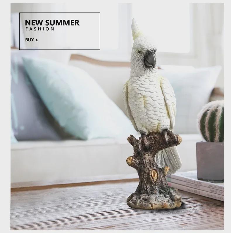 Nordic Resin Parrot Ornaments: Creative Bird Models for Garden, Living Room, Bookcase, or Desktop Decor