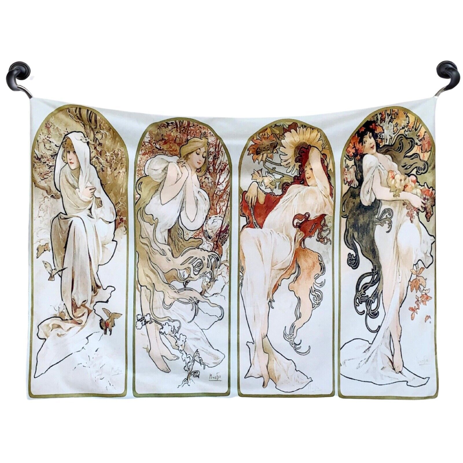 Alphonse Mucha s tapestry The House of the Four Seasons 75x100 чёрный