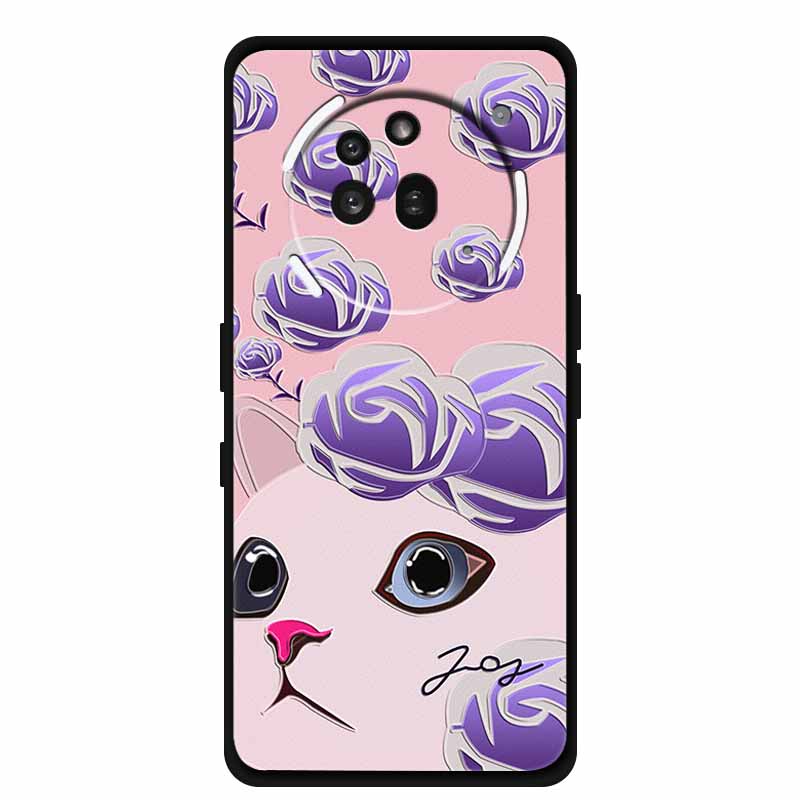 3D Prägehülle Für Nothing Phone 3A Pro Hülle 3 A Pro Hülle Blumen Schwarzes Silikon Weiche Rückabdeckung Für Nothing Phone3A Pro Hülle