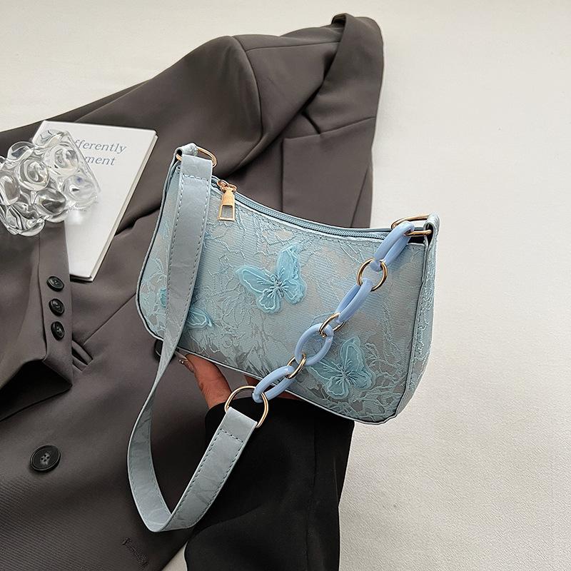 New Chinese style national style bag women's 2025 new niche messenger bag trend line super fire butterfly embroidered shoulder bag