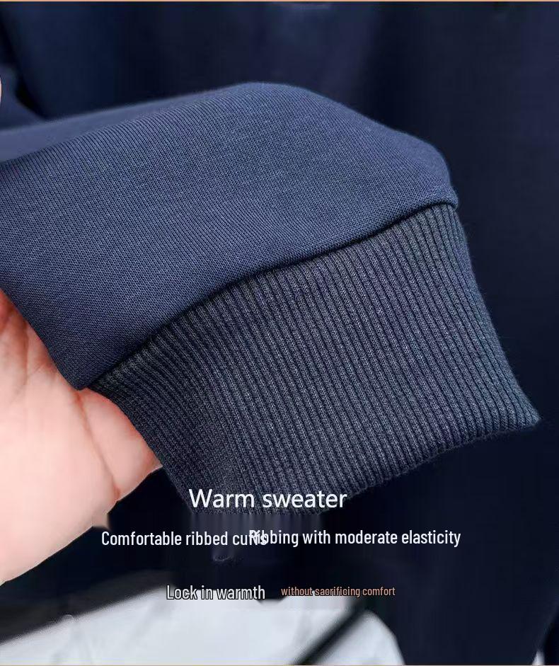 Herren Freizeit-Baumwoll-Hoodie mit halbem Reißverschluss und Stehkragen, Hochwertiges Gefühl, Herbst-/Winterkollektion