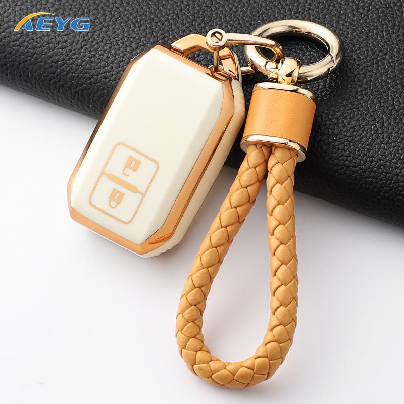New Fashion Soft Tpu Car Key Case Cover Shell Fob For Suzuki Swift Wagon R Jimny Sierra Spacia Ertiga 2 Buttons Auto Accessories