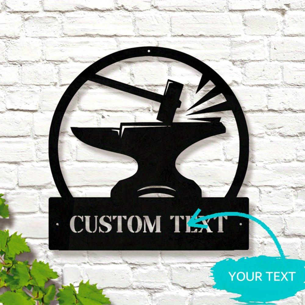 Personalizable Blacksmith Metal Wall Decor Classic Style Art for Home Shop Kitchen Custom Sign