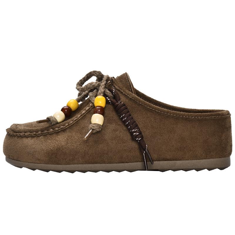 New Products Are On Sale In Autumn, and the New Thick-soled Thick-soled Height Increases with One Pedal. Lazy Casual Half-slippers 5905