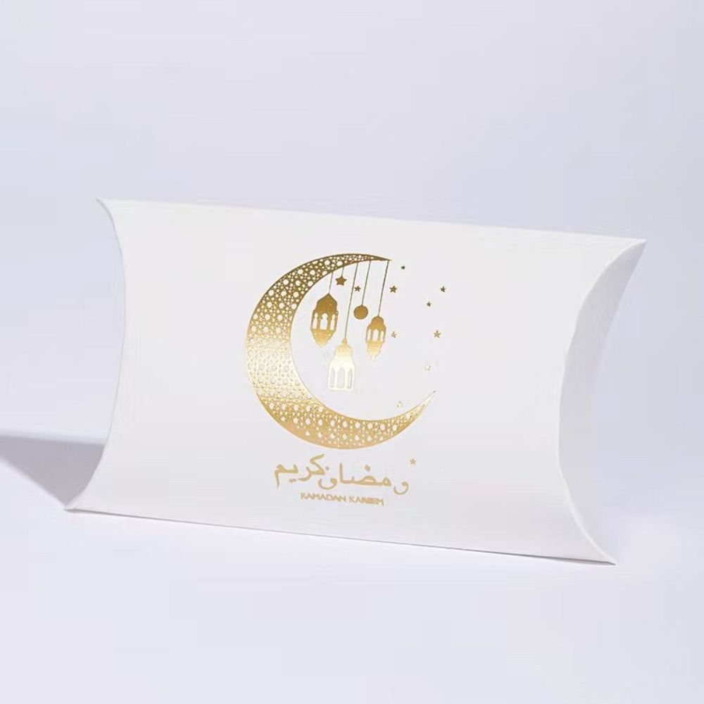 10 Peças Design de Lua Crescente Embalagem de Presentes de Ramadã Sacola de Doces Eid Mubarak Festa Muçulmana Islâmica
