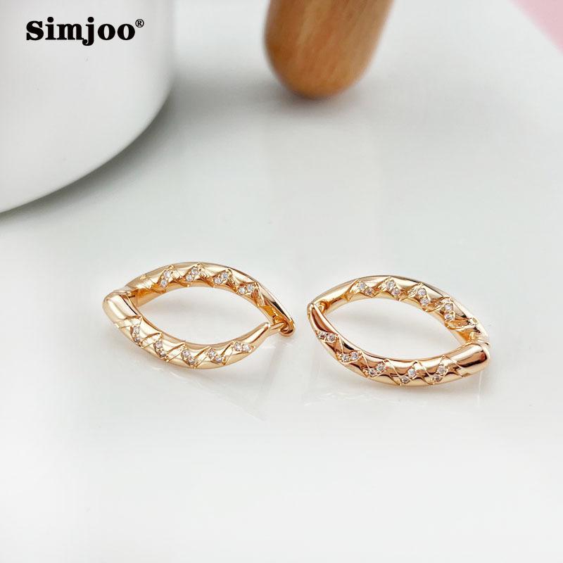 SIMJOO Beliebte Zirkon Ohrringe Nischen Design Horn Gewellte Ohrringe