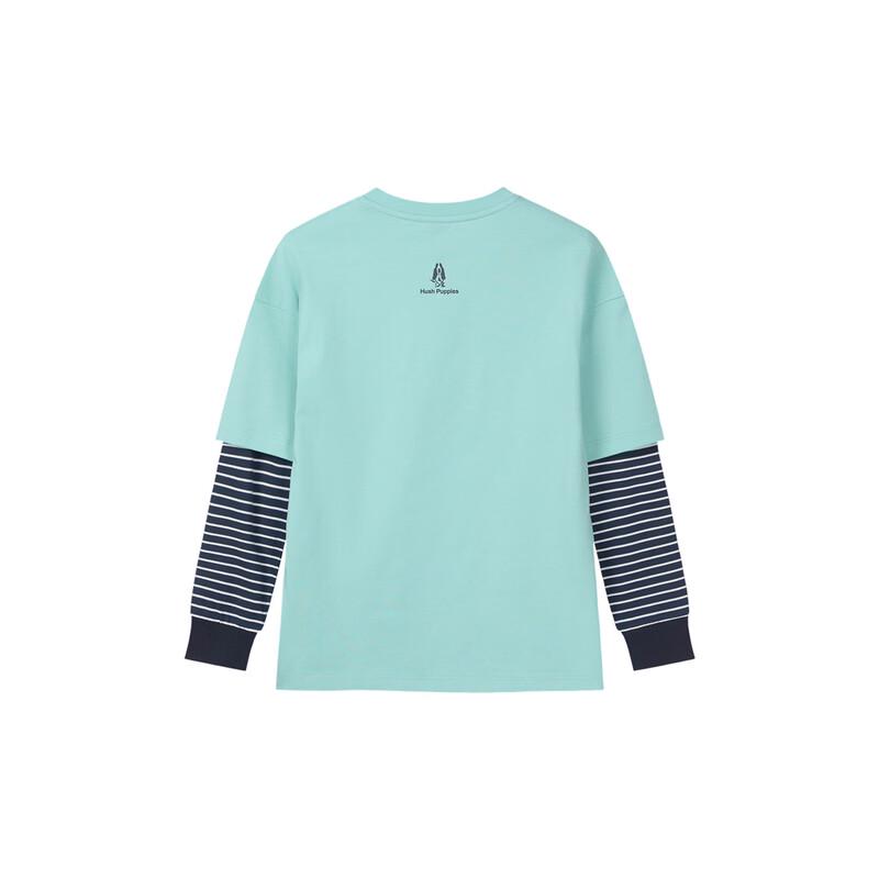 Hush Puppies Jungen Langarm Rundhals-T-Shirt mit Fake-Zweiteiler