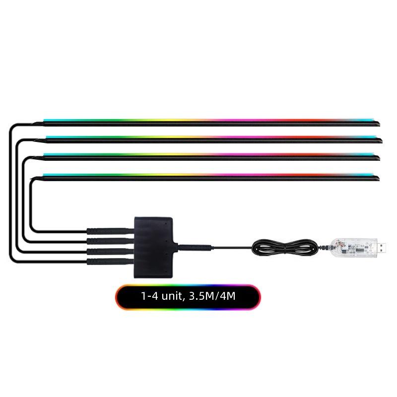 Car Door Frame LED Window Ambient Light Customizable Flowing-Color Wireless Invisible No-Wiring In-Car Atmosphere Light 5V 8W