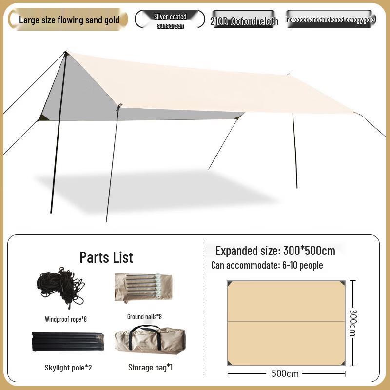 Outdoor Footprint Portable Sunshade Rain Tarp