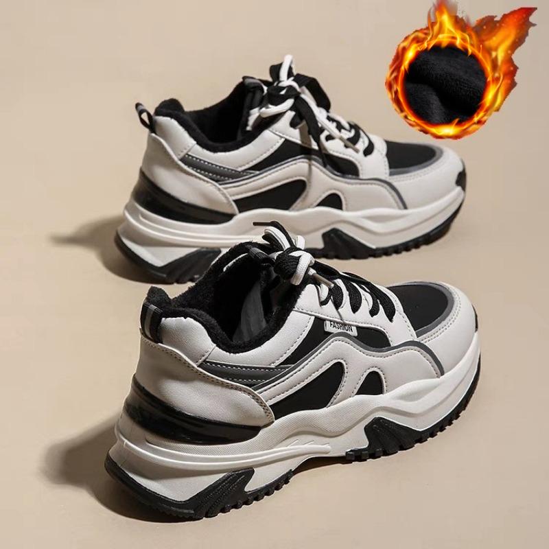 

Winter Plus Velvet Warm Cotton Shoes Sports Thick-soled Casual Women s Shoes 35 чорний