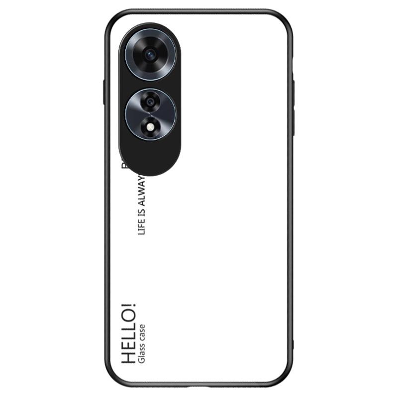 

For Oppo A60 4G Case Tempered Glass+PC+TPU Phone Cover White