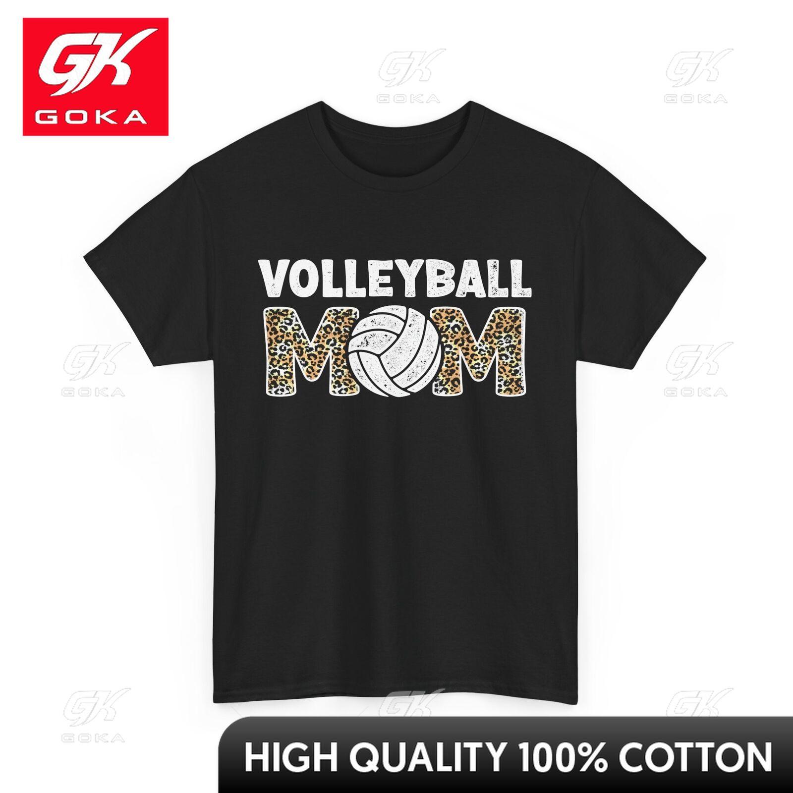 Volleyball Lovers Women Mom Leopard Shirt Top Lightweight 100 Percent Cotton O Neck Adorable Urban Style Graphic S