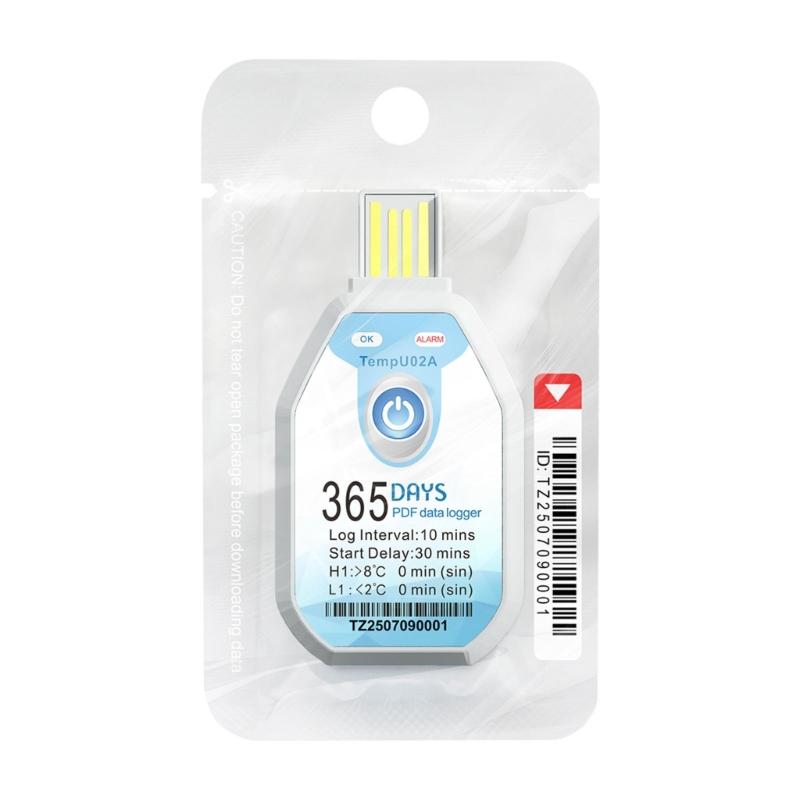 Disposable Thermometers Logger With 68000 Large Memory Capacity 365Days Single Use Temperature Data Logger