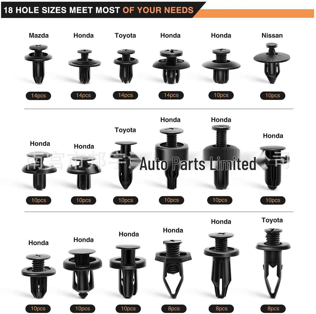 190-Piece Car Retainer Set for Toyota, Honda, and Nissan Bumpers and Fenders