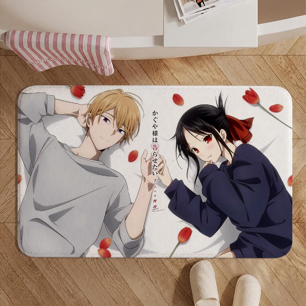 Anime-Kaguya-sama Love is WarS Floor Mat Soft Non-Slip Bath Mat, Bedside Carpet, Absorbent Doormat for Home