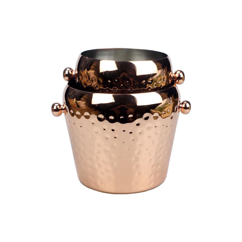 OLOEY Hammered Copper Ice Bucket