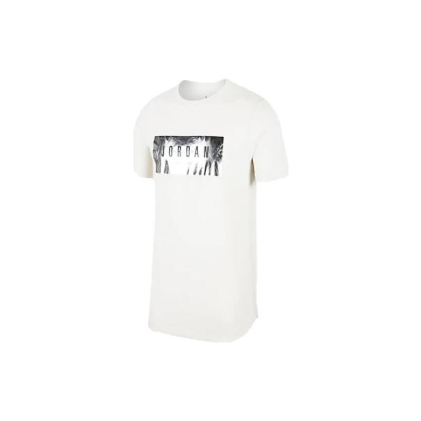 Мужские белые футболки Jordan с круглым вырезом, тонкие, другие, AA1918-100 2XL