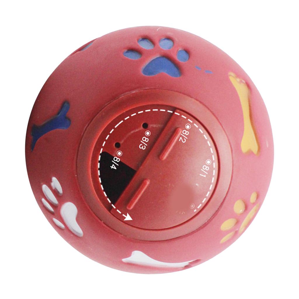 Dog Treat Dispenser Ball Slow Feeding Adjustable Chewing Puppy Puzzle Ball Toy for Cat Red