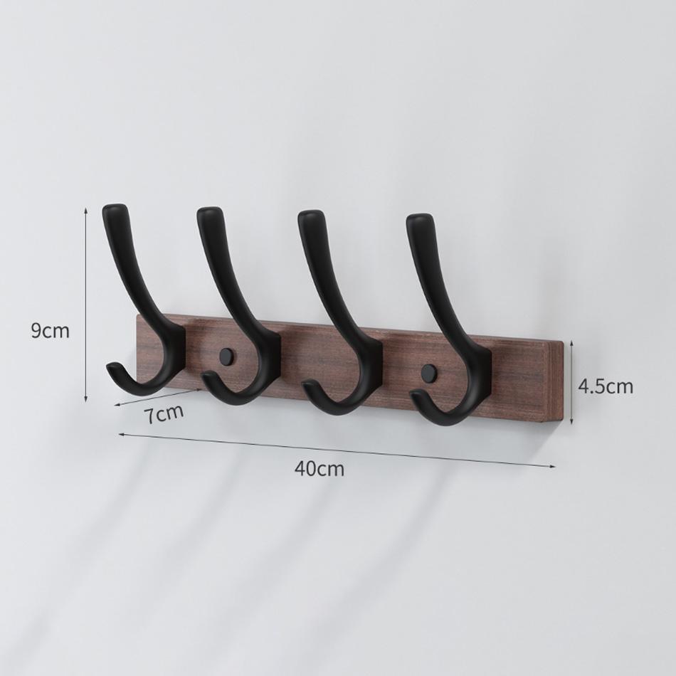 Nástěnný háček z ořechového dřeva Černá Bílá Hliník Creative 3 4 5 Řadové háčky do koupelny Kuchyňská dvířka Dekorativní držák na ručníky na ručníky