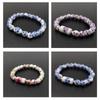 B21 Blue White Pattern Creativity Porcelain  Printing Exquisite Stretch Bead Bracelet 8MM  Plum Blossom Bead Bracelet Jewelry