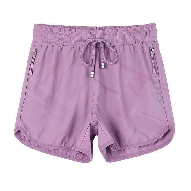 Eisseide Schnelltrocknende Shorts Sportshorts Damen Sommer High Waist Fitness Laufhose Dünne Dreiviertelhose