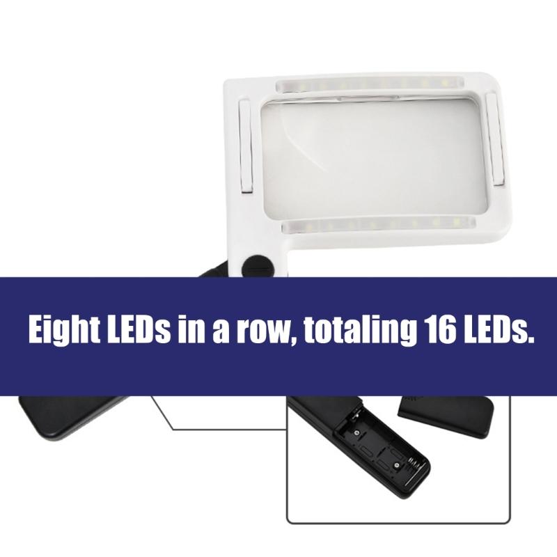 Leichte helle LED-beleuchtete 3,50-fache Handlupe Tragbare beleuchtete Leselupe für ältere Handwerker Reisende