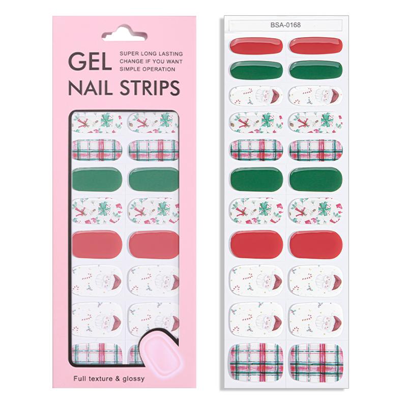 Factory Direct Fully Cured Gel Nail Stickers Popular Christmas Styles