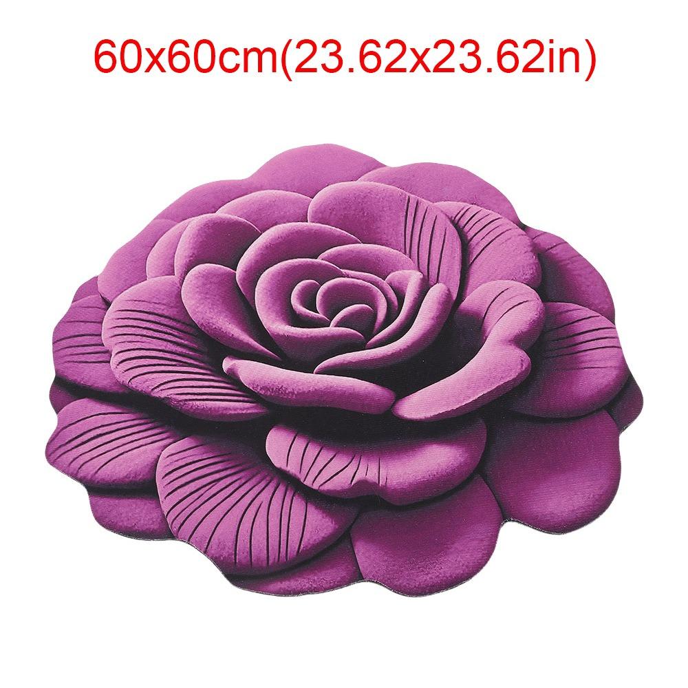 Soft Flower Carpet Non-slip Bathroom Floor Mat Peony Floor Mat  for Living Room Tea Table Bedside