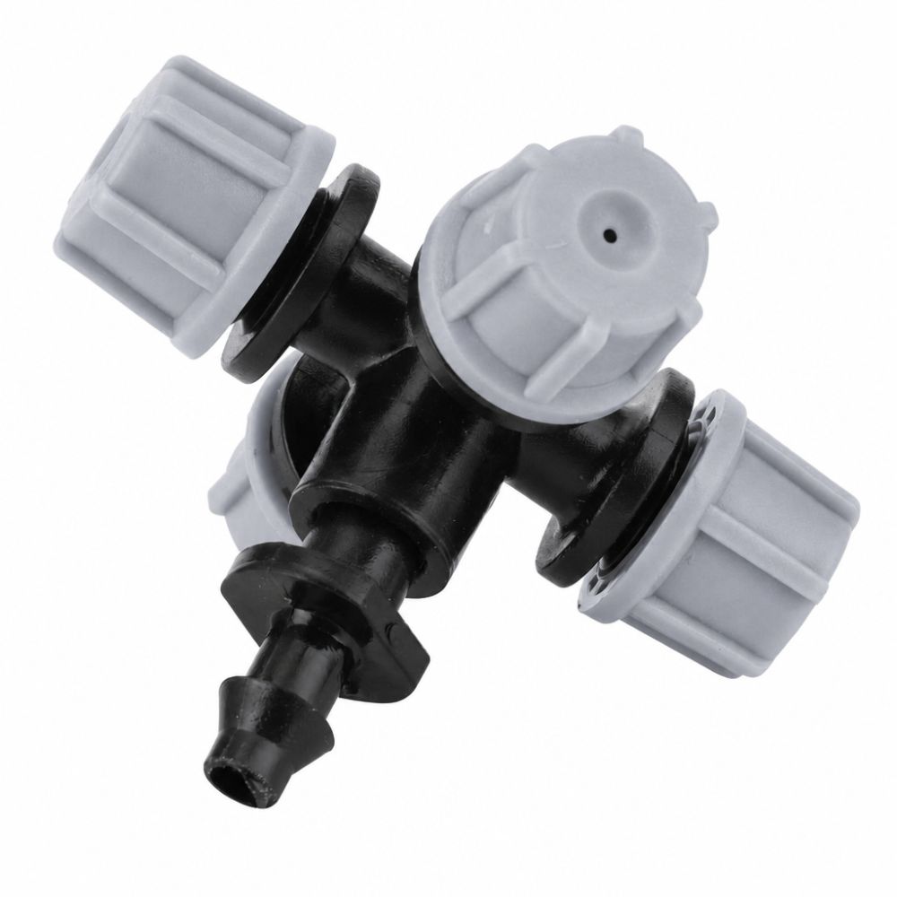 20Pcs Integrated Atomizing Nozzle 4 Way Cross Garden Tubing Connector  Drip Irrigation System Use