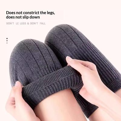 1 Pair Thick Warm Wool Kneepad Leg Guard Cashmere Knee Protector Windproof Coldproof Leg Warmers Women Men Kneecap Leg Sleeves