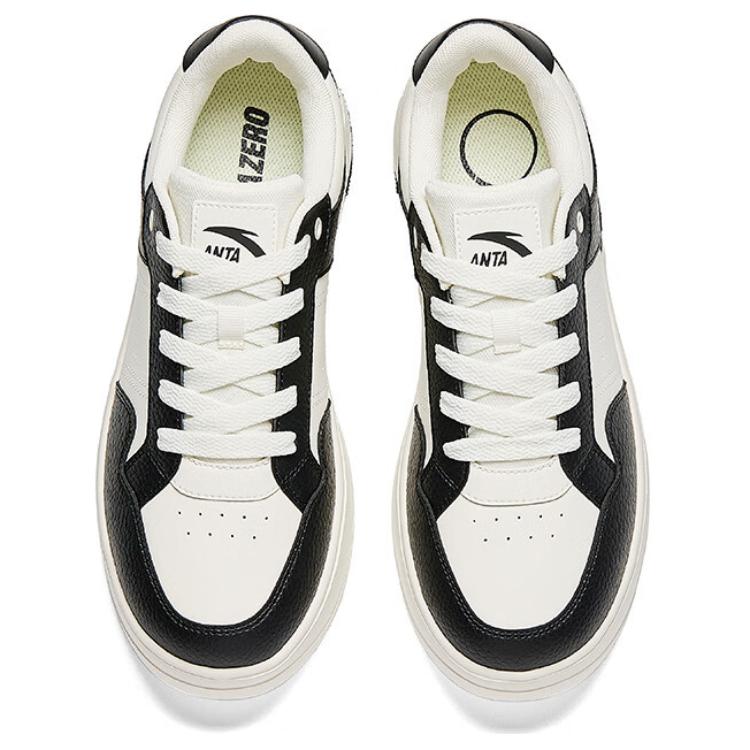 Anta Rozbij Bambusový Barevný Blok Trendy Odolné Lehké Zvýšená Výška Nízké Skate Boty Pánské Tenisky Bílá Černá 112518012-2