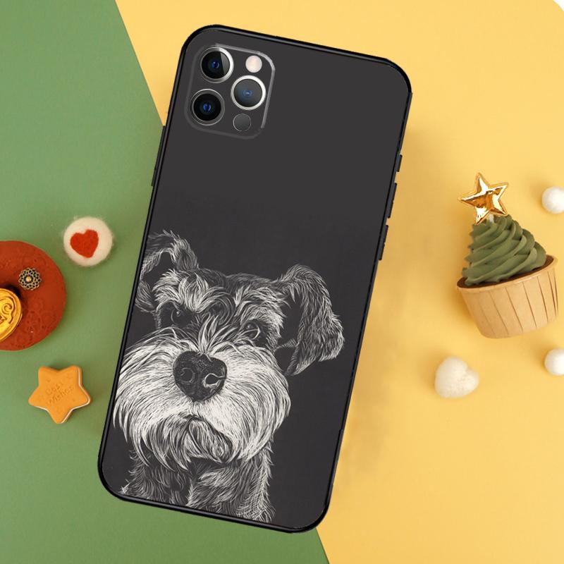 

Cartoon Schnauzer Dog Funda For iPhone 11 12 13 14 16 15 Pro Max Mini XS Max X XR SE2 7 8 14 16 15 Plus Phone Case iPhone 7 8
