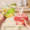 2 In 1 Ice Cube Tray With Straw Silicone Ice Cube Water Bottle No Touch Ice Maker For Freezer Summer Food Grade Ice Kettle Cup