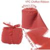 4CM*5M Handmade Frayed Edged Satin Chiffon Silk Ribbon For Wedding Invitation Wrapping Bouquets Birthday Party Decorations Gifts