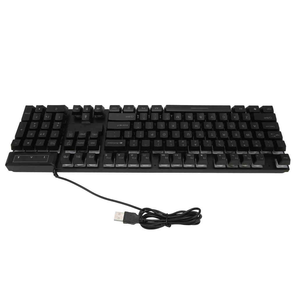 Gaming Keyboard Wired 104 Keys Ergonomic Backlight USB Keyboard for for Home Office Laptop Work GamingBlack
