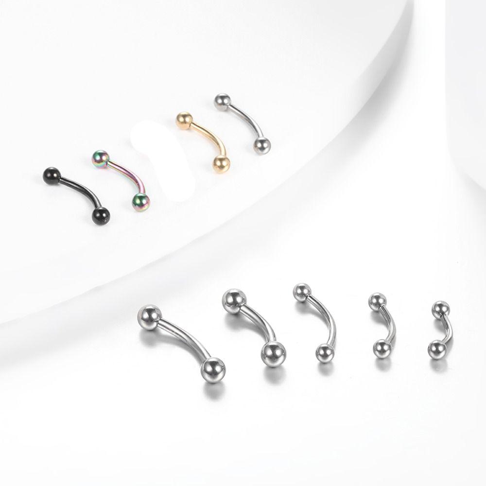 Faux Lip Ring Fake Labret Piercing Curved Eyebrow Nail Zirconia Lip Clip Non-piercing Lip Clip Cuff