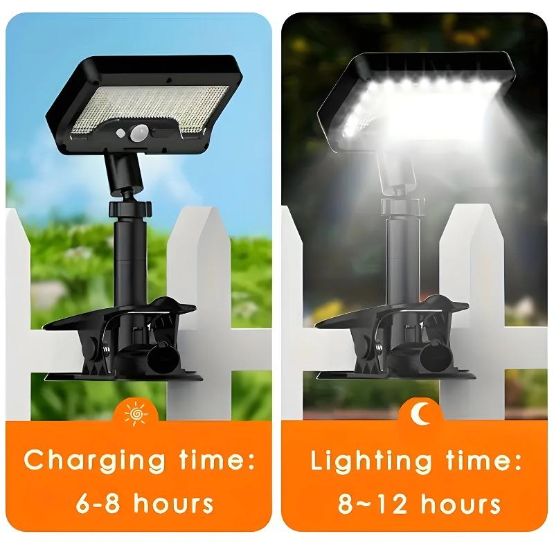 Solar Motion Sensor Wall Lights, Solar Powered Security Flood Lights, Auto On/Off Waterproof Fence Lights for Deck Patio Porch