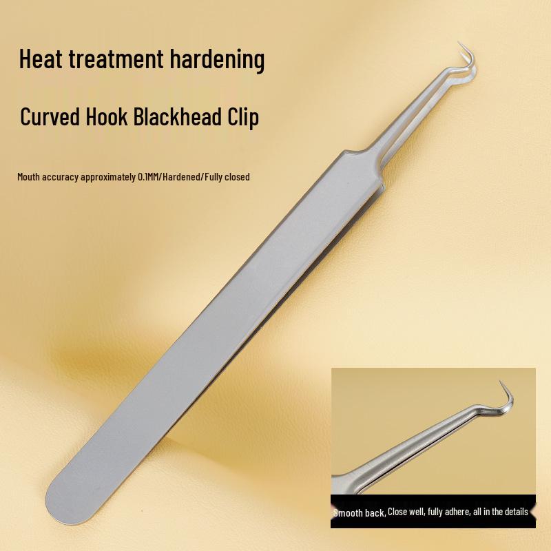 Extra Fine Precision Stainless Steel Acne Tweezers - No. 5 Needle Blackhead Clamp for Beauty Salon