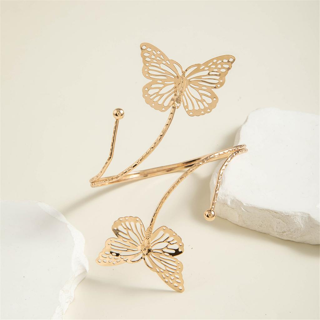 Punk Style Geometric Starfish Adjustable Opening Cuff Bracelet For Women Fashion Metal Arm Jewelry